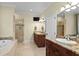 Spacious main bathroom features a garden tub, walk in shower and dual vanities at 2339 Lafayette Ave, Winter Park, FL 32789