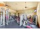 Well-equipped gym featuring multiple weight machines, fans, and mirrors for a comprehensive workout experience at 31754 Red Tail Blvd, Sorrento, FL 32776