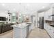 Bright, open kitchen featuring a large island with seating, stainless steel appliances, and ample counter space at 31754 Red Tail Blvd, Sorrento, FL 32776