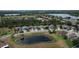 Scenic aerial view of a neighborhood with well-maintained homes, ponds, and lush greenery at 3620 Benson Park Blvd, Orlando, FL 32829