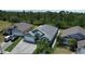 Overhead view of home showcasing its spacious layout, attached garage, and beautifully landscaped yard at 3620 Benson Park Blvd, Orlando, FL 32829
