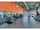 Well-equipped gym featuring treadmills, weights, rowing machine and mirrored walls at 8478 Karrer Ter, Orlando, FL 32827