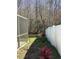 Lush backyard with fence and screen overlooking a serene wooded area at 116 Blackwater Ct, Kissimmee, FL 34743