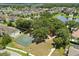 Aerial view showcases a neighborhood park, playground, and basketball court at 1501 Prairie Oaks Dr, St Cloud, FL 34771