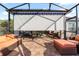 Spacious covered lanai with retractable awning offers a relaxing outdoor living space and comfortable seating at 2941 Marlberry Ln, Clermont, FL 34714