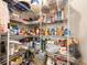 Organized walk-in pantry with wire shelving, fully stocked with food and household items at 2941 Marlberry Ln, Clermont, FL 34714