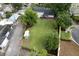 Aerial view of a backyard featuring a large, well-maintained lawn and mature trees at 3241 Downs Cove Rd, Windermere, FL 34786