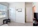 A bedroom featuring white walls, neutral carpet, a window and minimalist furniture at 3354 Aruba Way, Haines City, FL 33844
