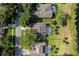 A bird's eye view showcases homes with private pools and manicured lawns at 3840 Caledonia Ave, Apopka, FL 32712