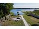 Expansive backyard featuring a pier, lush greenery, and serene lake views at 4981 Lake Cecile Dr, Kissimmee, FL 34746