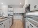 Modern kitchen featuring stainless steel appliances, granite countertops, and white cabinets at 6875 Bridgman St, Orlando, FL 32827
