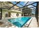 Backyard with screened pool and concrete decking at 9532 Water Fern Cir, Clermont, FL 34711