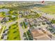 Aerial view of the neighborhood featuring the home, community pool, and nearby shopping at 15358 Arcadia Bluff Loop, Winter Garden, FL 34787