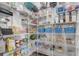 Walk-in pantry with ample shelving, perfect for organizing all of your food and kitchen essentials at 15378 Gilligan Ct, Winter Garden, FL 34787