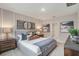 Cozy bedroom featuring neutral colors, textured accents, and soft carpet at 1830 Escobar Ave, Deltona, FL 32725