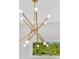 Modern starburst chandelier hanging over a window with leafy, green views at 2550 Barren Oak Ct, Deland, FL 32720