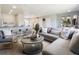 Open-concept living area with modern furnishings, including a plush sofa and stylish decor, perfect for relaxation at 2710 Golden Trout Ln, Edgewater, FL 32141