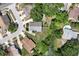 Aerial view of the property showcases lush backyard, neighborhood, pool, and proximity to green spaces at 4643 Fern Pine Dr, Orlando, FL 32808