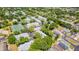 An aerial view showcasing the community's layout, including lush landscaping, the pool, and tennis courts at 5395 Dover Village Ln # 305, Orlando, FL 32812