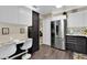 Eat-in kitchen featuring stainless steel refrigerator, modern cabinets and tiled backsplash at 5395 Dover Village Ln # 305, Orlando, FL 32812