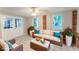 Cozy sunroom furnished with comfortable seating, planters and stylish decor with brick accent wall at 635 San Lanta Cir, Sanford, FL 32771