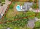 Aerial view of the property with the property lines outlined in red at 8606 Port Said St, Orlando, FL 32817