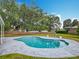 A freeform swimming pool in a backyard with lush greenery and serene atmosphere at 8606 Port Said St, Orlando, FL 32817