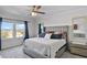 Bright main bedroom with large windows and a comfortable, stylish decor at 1123 Dora Parc Ln, Mount Dora, FL 32757