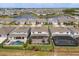 An aerial view of houses with private pools and screened-in patios in a scenic neighborhood near a lake at 13462 Panama Beach Ct, Orlando, FL 32827
