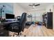 Well lit office featuring modern desk with computer and treadmill for exercise at 186 Nw 44Th St, Ocala, FL 34475