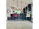 Stylish kitchen with a center island, bar seating, contemporary lighting, and modern appliances at 1980 Aquarius Ct, Oviedo, FL 32766