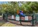 Fenced community playground includes signage on rules, playground guidelines, and grill area details at 2204 San Vittorino Cir # 102, Kissimmee, FL 34741