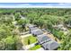 Aerial view showcases homes nestled within lush greenery and mature trees at 25106 Quaker Ridge Ave, Sorrento, FL 32776