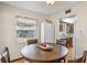 Bright breakfast nook with a round wooden table, comfortable seating, and a window overlooking the backyard at 360 Pineview St, Altamonte Springs, FL 32701