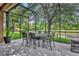 Screened-in patio providing shade and a view of the tranquil backyard pond at 369 Torgiano Dr, Ocoee, FL 34761