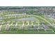 Expansive aerial view of a community featuring modern homes, tranquil ponds, and well-maintained green spaces at 392 Citrine Loop, Kissimmee, FL 34758