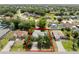 Property in quiet community shown from above with mature trees and established houses nearby at 672 Reindeer Dr, Kissimmee, FL 34759