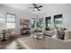 Inviting living room featuring stylish floors, abundant natural light, comfortable seating, and a cozy rug at 8692 Tavistock Lakes Blvd, Orlando, FL 32827