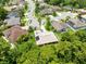 Aerial view of a residential community featuring tree lined streets and well-manicured lawns at 9330 Shadow Pinar Ct, Orlando, FL 32825