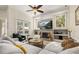 Inviting living room boasts natural light, fireplace and large comfortable seating at 1855 Vista Royale Blvd, Orlando, FL 32835