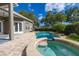 Captivating view of the pool and jacuzzi, nestled within a paved backyard at 1855 Vista Royale Blvd, Orlando, FL 32835