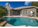 Relaxing backyard pool with stone patio, lush landscaping, and ample lounge seating at 1855 Vista Royale Blvd, Orlando, FL 32835