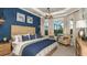 The main bedroom boasts a tray ceiling, an abundance of natural light, and a calming color palette at 4210 Barbuda Ln, Kissimmee, FL 34758