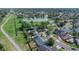 Aerial view of a residential neighborhood with a lake nearby at 622 Tomlinson Ter, Lake Mary, FL 32746