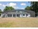 Backyard with white home and screened in pool at 949 Shadow Oaks Rd, Kissimmee, FL 34744