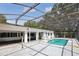 Backyard featuring a screened pool area, providing a private and refreshing outdoor space at 949 Shadow Oaks Rd, Kissimmee, FL 34744