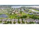 Aerial view of a residential neighborhood with a lake and pond showcasing the surrounding community at 15862 Citrus Grove Loop, Winter Garden, FL 34787