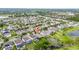Overhead shot of a housing development near a small lake, showing the neighborhood's design at 15862 Citrus Grove Loop, Winter Garden, FL 34787