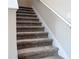 Carpeted stairs with white handrail at 16103 Silver Brook Way, Winter Garden, FL 34787