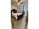 Comfortable bedroom with a bed, neutral carpeting, and an angled ceiling at 2157 Island Walk Dr, Orlando, FL 32824
